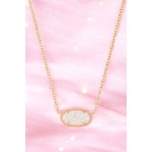 Kendra Scott Elisa Short Pendant in Rose Gold Iridescent Drusy